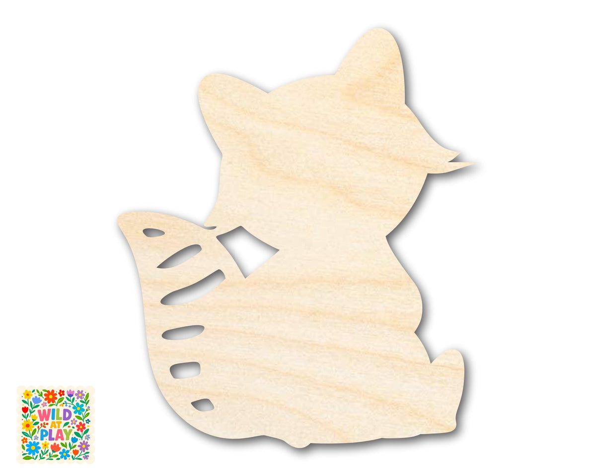 Unfinished Wood Simple Raccoon Shape | Wild at Play | DIY Craft Cutout | up to 6" DIY |