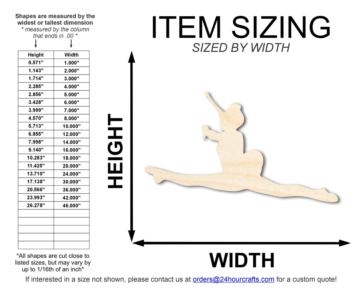 Unfinished Wood Majorette Shape | DIY Craft Cutout | up to 46" DIY