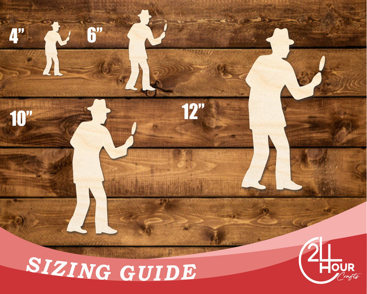 Unfinished Wood Mysterious Man Silhouette | DIY Craft Cutout | up to 46" DIY