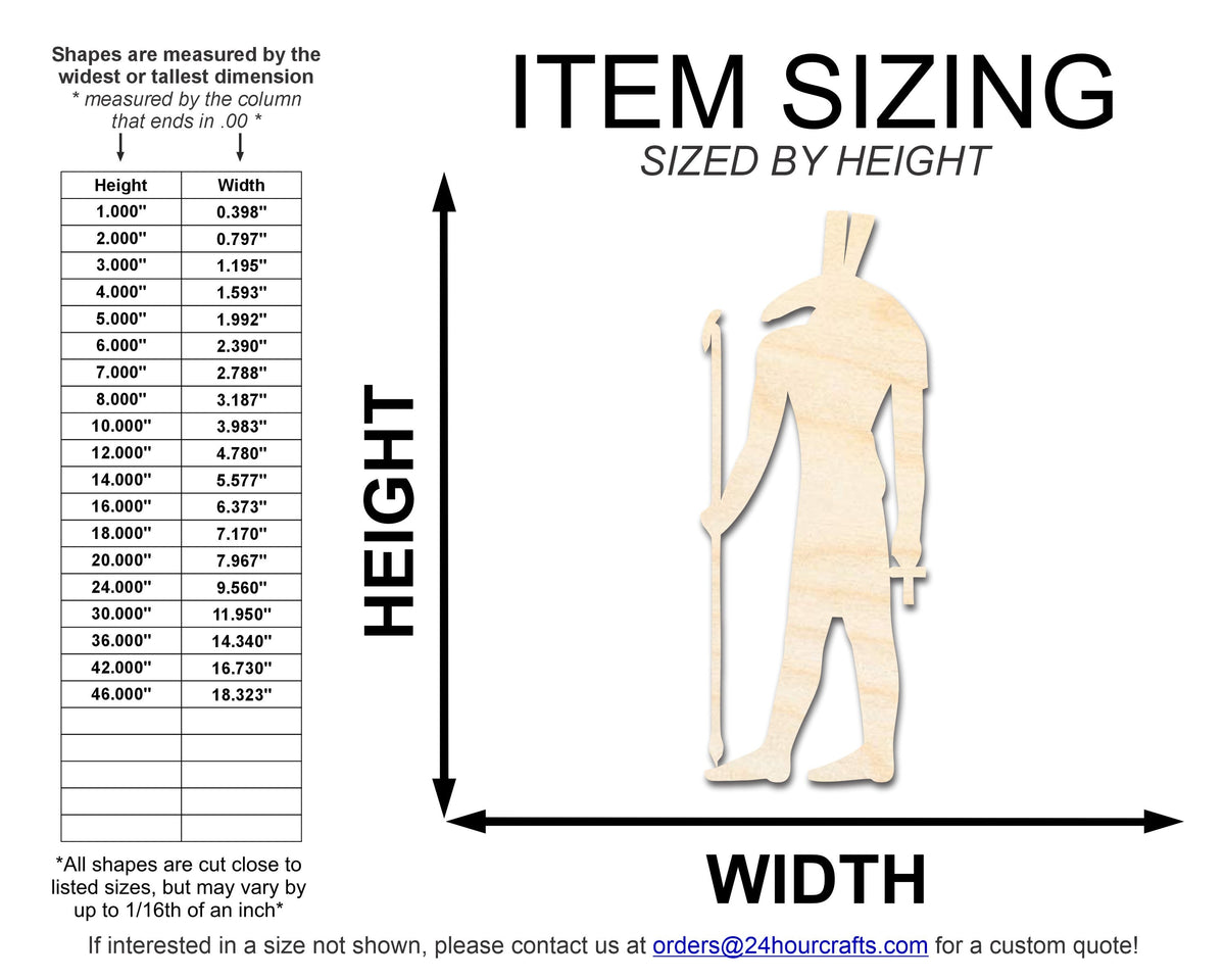 Unfinished Wood Seth Shape - Egypt - Mythical - Craft - up to 46" DIY