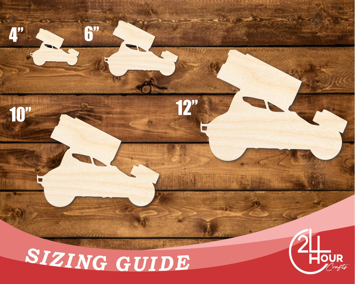 Unfinished Wood Sprint Car Shape - Kid's Room - Craft - up to 46" DIY