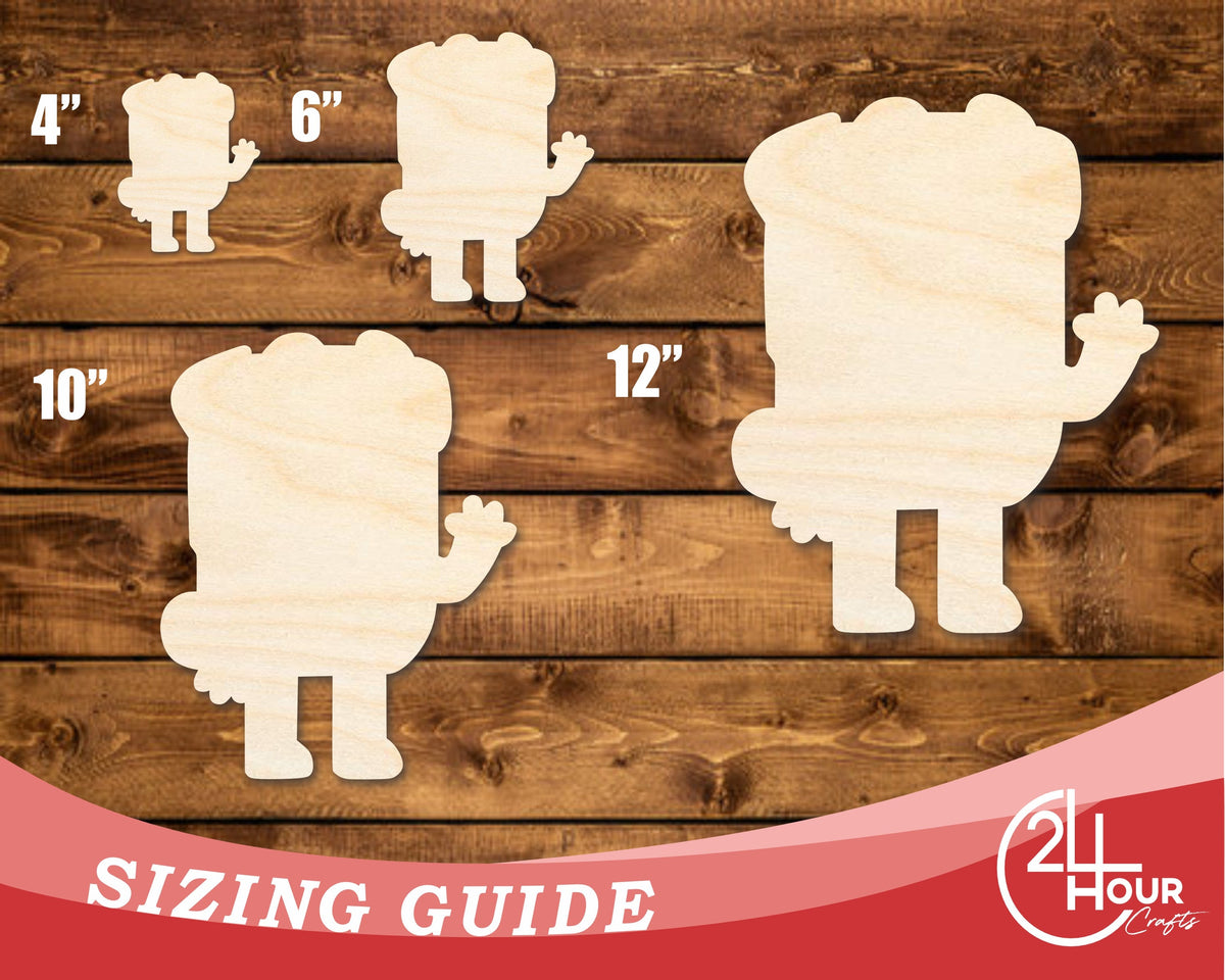 Unfinished Wood Cartoon Pug Shape - Craft - up to 46" DIY