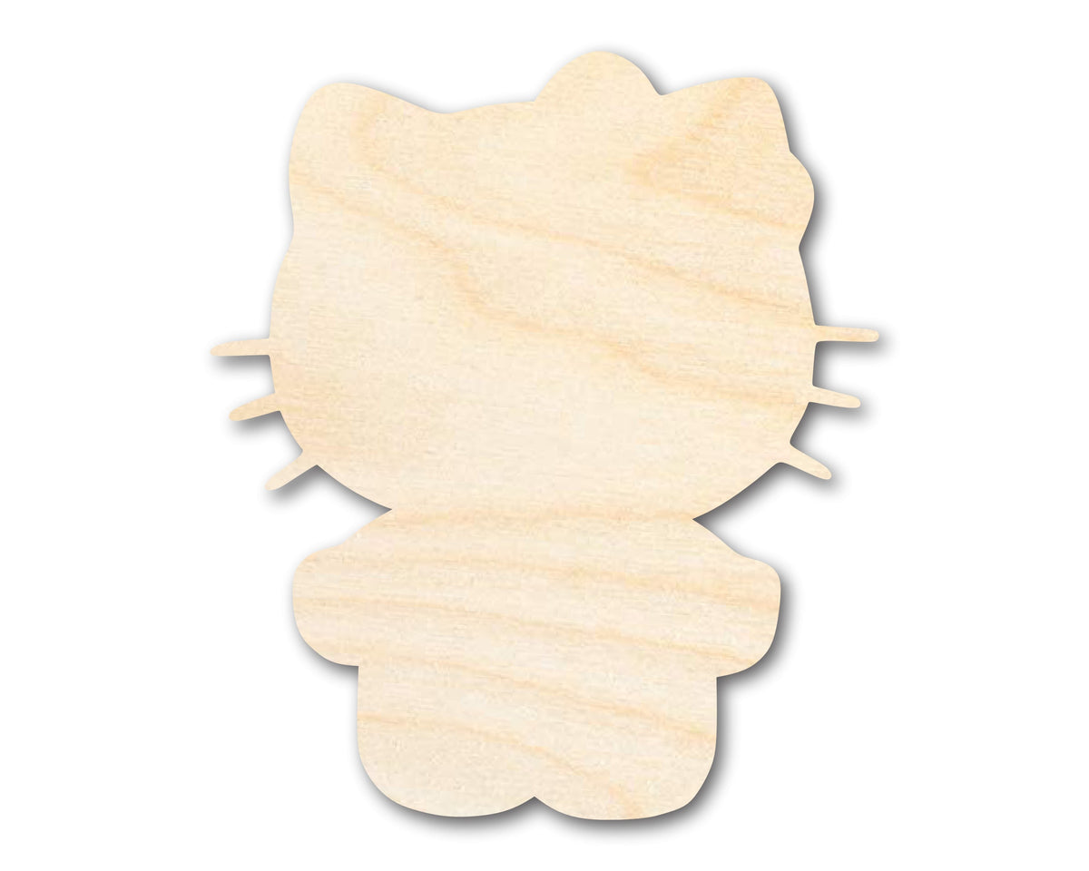 Unfinished Wood Cartoon Kitty Shape - Craft - up to 46" DIY