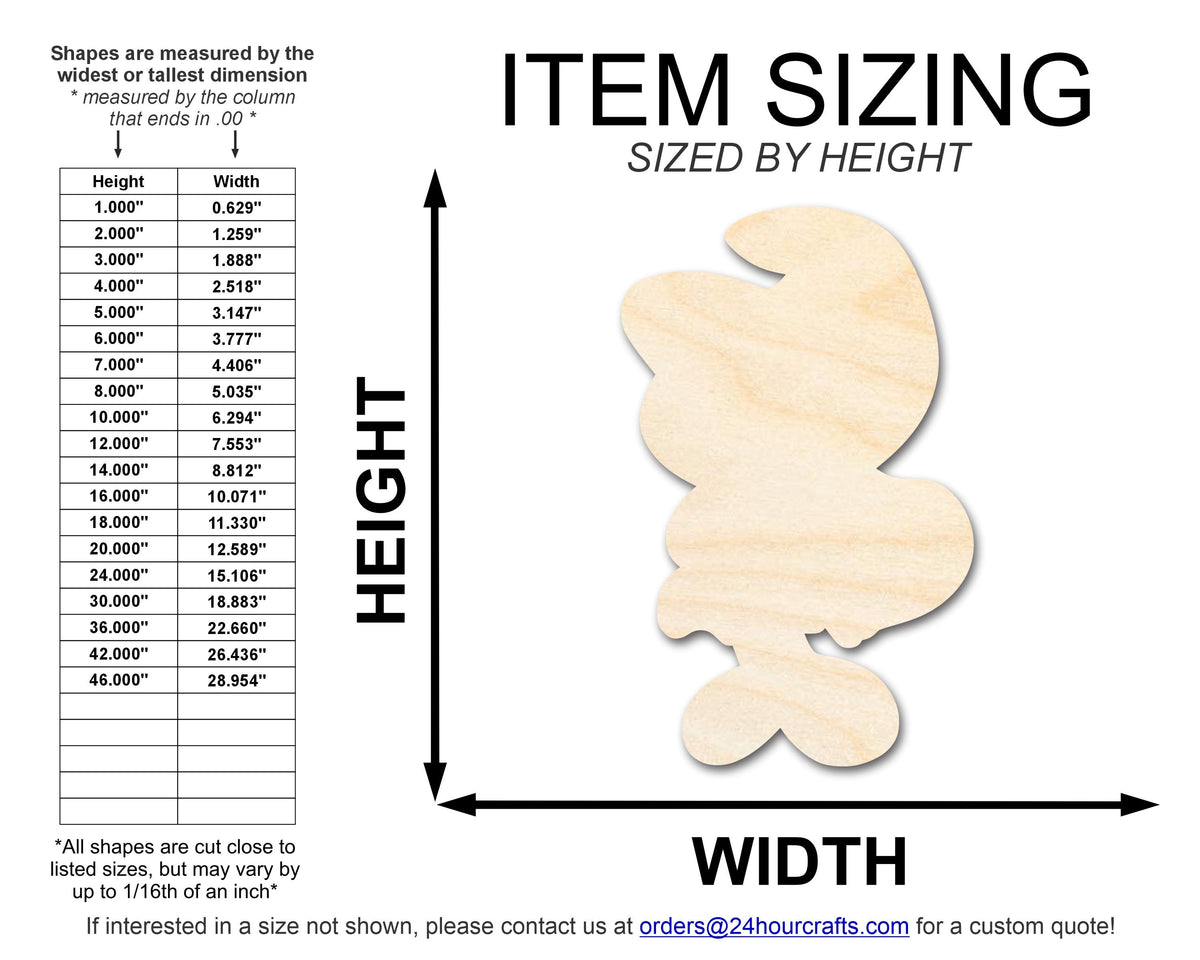 Unfinished Wood Cartoon Blue Girl Shape - Craft - up to 46" DIY