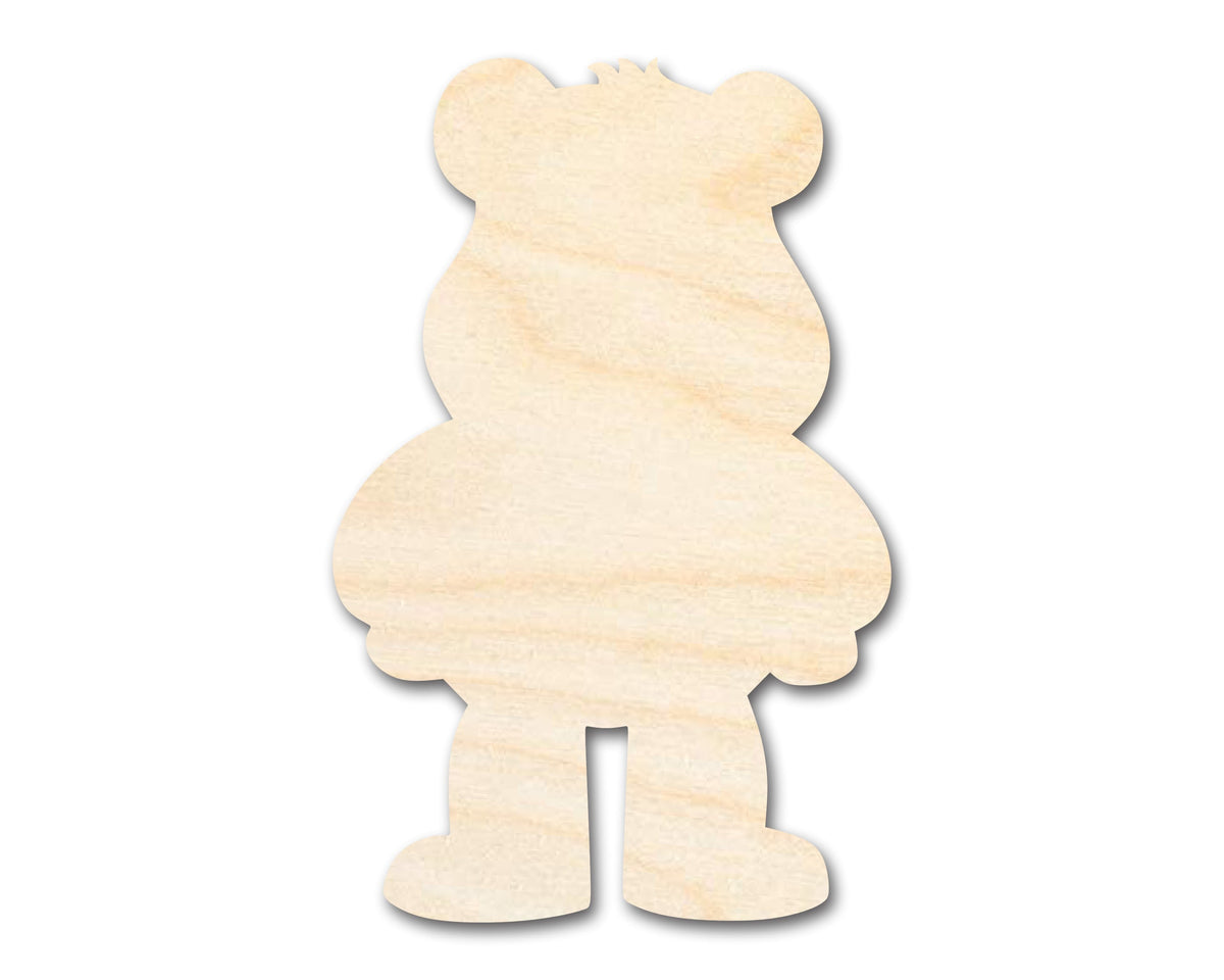 Unfinished Wood Grumpy Cartoon Bear Shape - Craft - up to 46" DIY