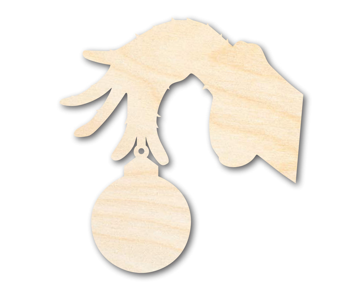 Unfinished Wood Hand with Ornament Shape - Craft - up to 46" DIY