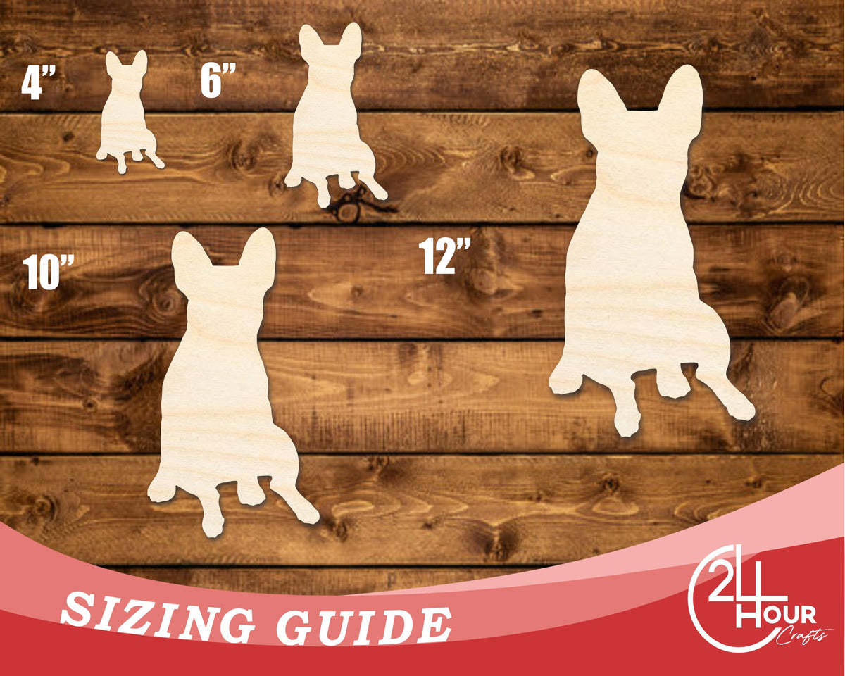 Unfinished Wood Sitting French Bulldog Shape - Craft - up to 46" DIY