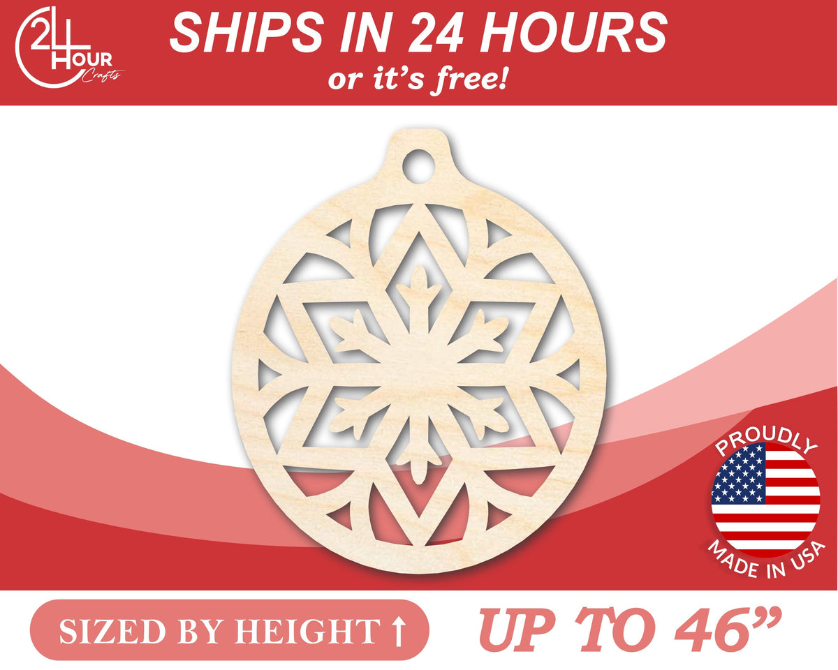 Unfinished Wood Snowflake Ornament Shape - Craft - up to 46" DIY