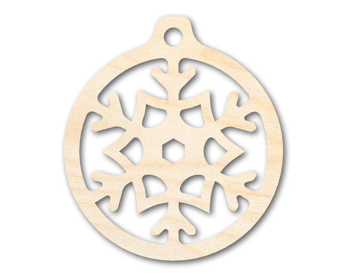 Unfinished Wood Fun Snowflake Ornament Shape - Craft - up to 46" DIY