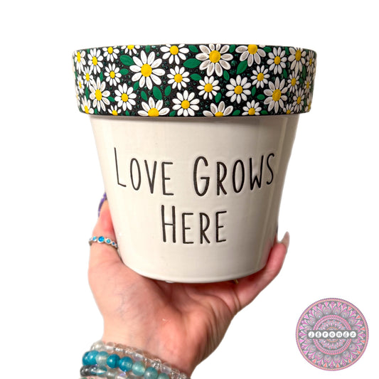 6” Daisy Flower Border Pot