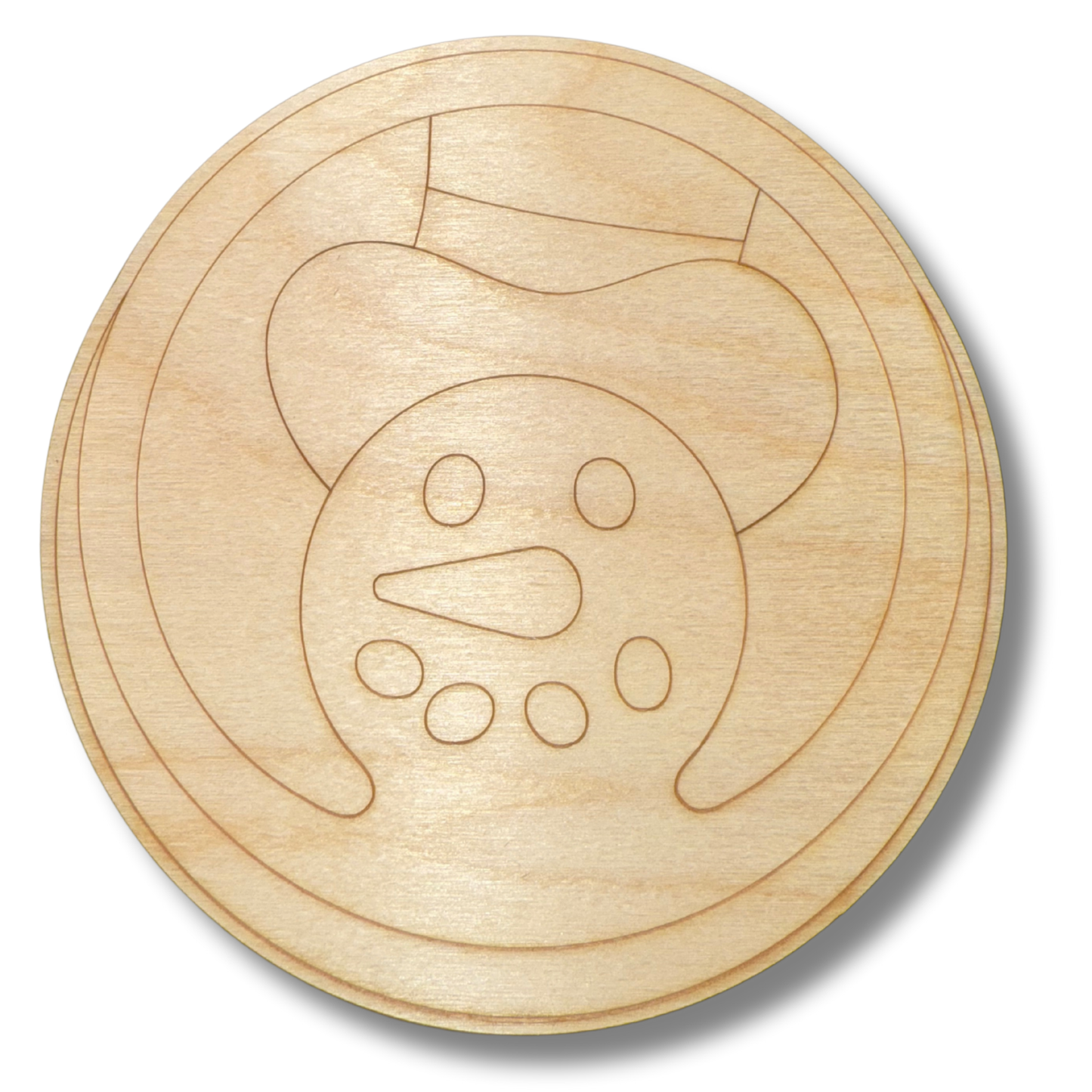 Unfinished Wood Etched Snowman Cookie Shape | Paint By Line Crafts | up to 30" DIY