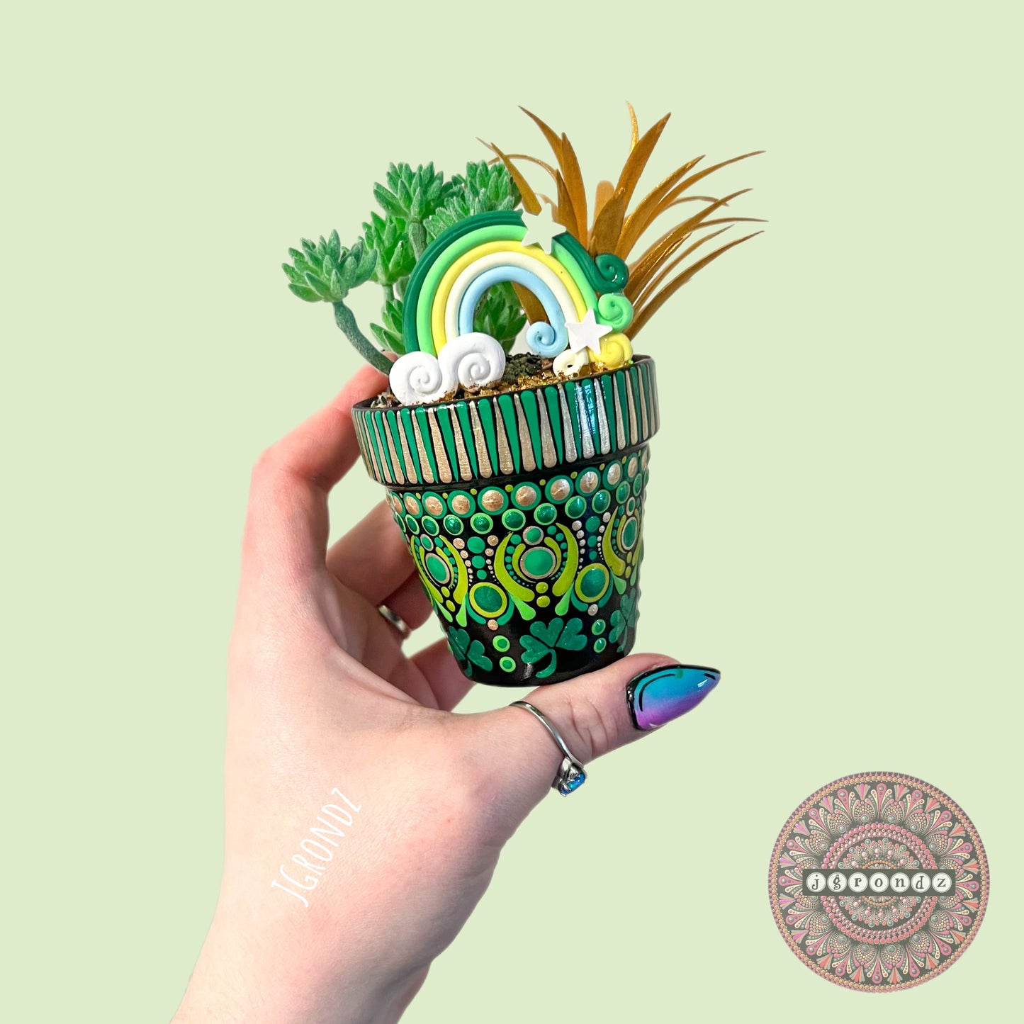 Luck-U-Lent Pot - St. 🍀 Day Painted Succulent Pot