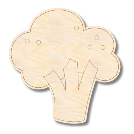Unfinished Wood Etched Broccoli Shape | Paint By Line Crafts | up to 30" DIY