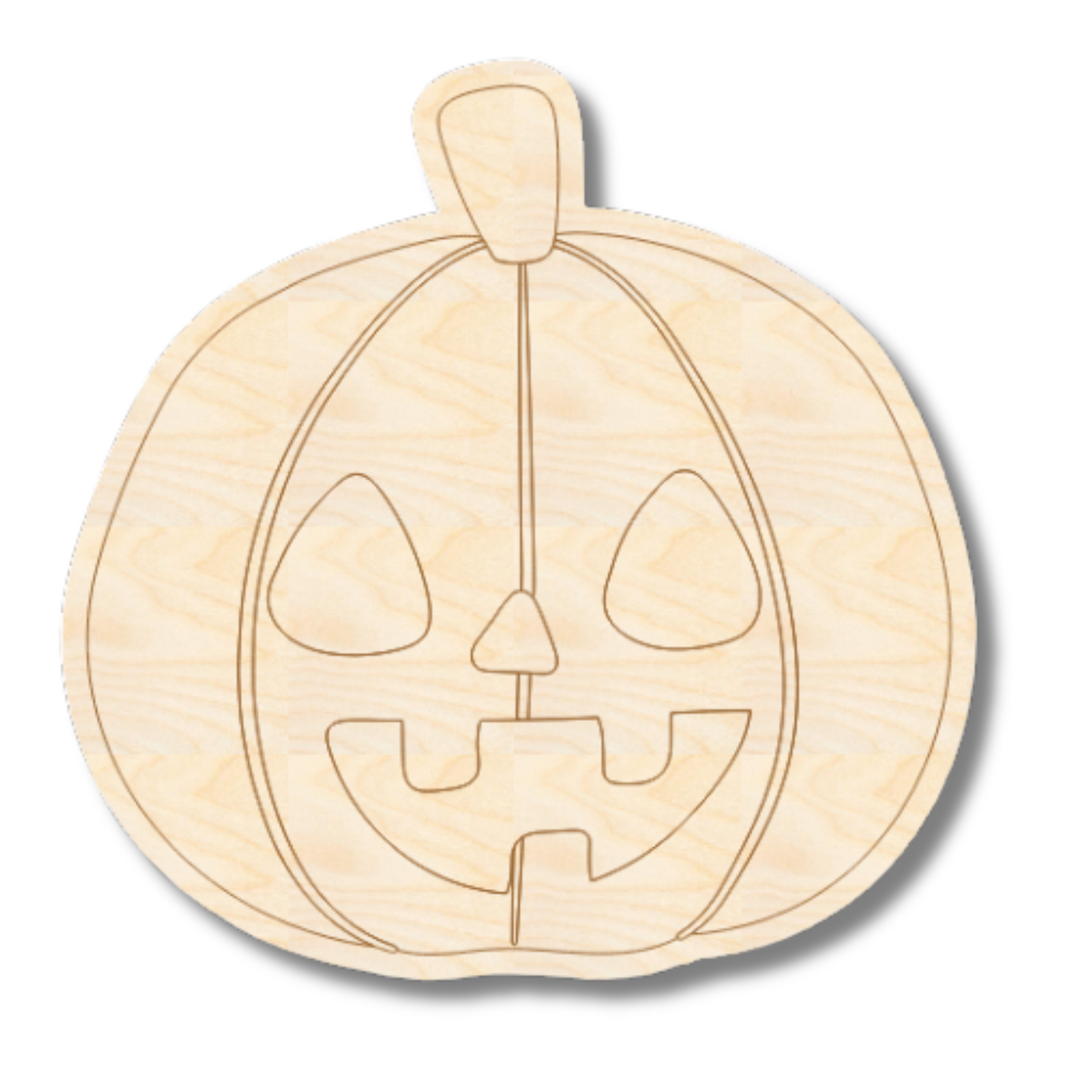 Unfinished Wood Etched Jack o' Lantern Shape | Paint By Line Crafts | up to 30" DIY
