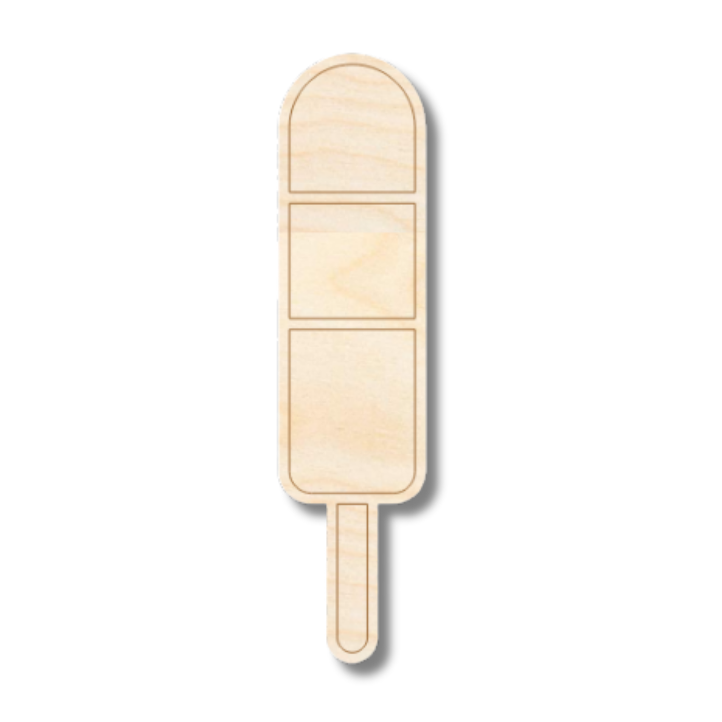 Unfinished Wood Etched Rocket Popsicle Shape | Paint By Line Crafts | up to 30" DIY