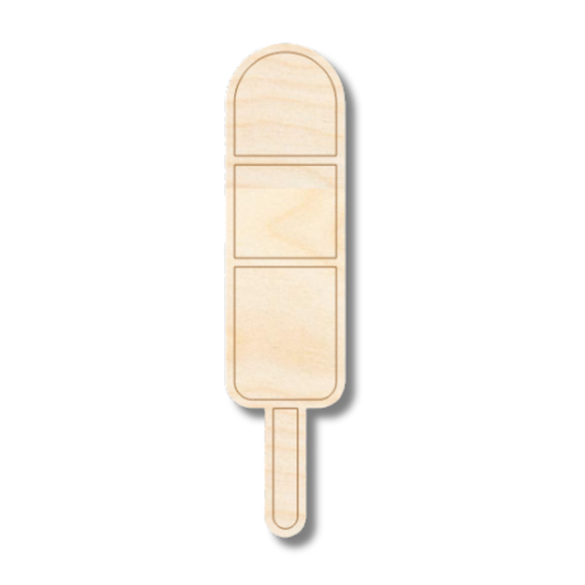 Unfinished Wood Etched Rocket Popsicle Shape | Paint By Line Crafts | up to 30" DIY