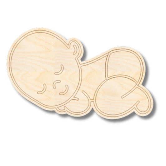 Unfinished Wood Etched Baby Shape | Paint By Line Crafts | up to 30" DIY