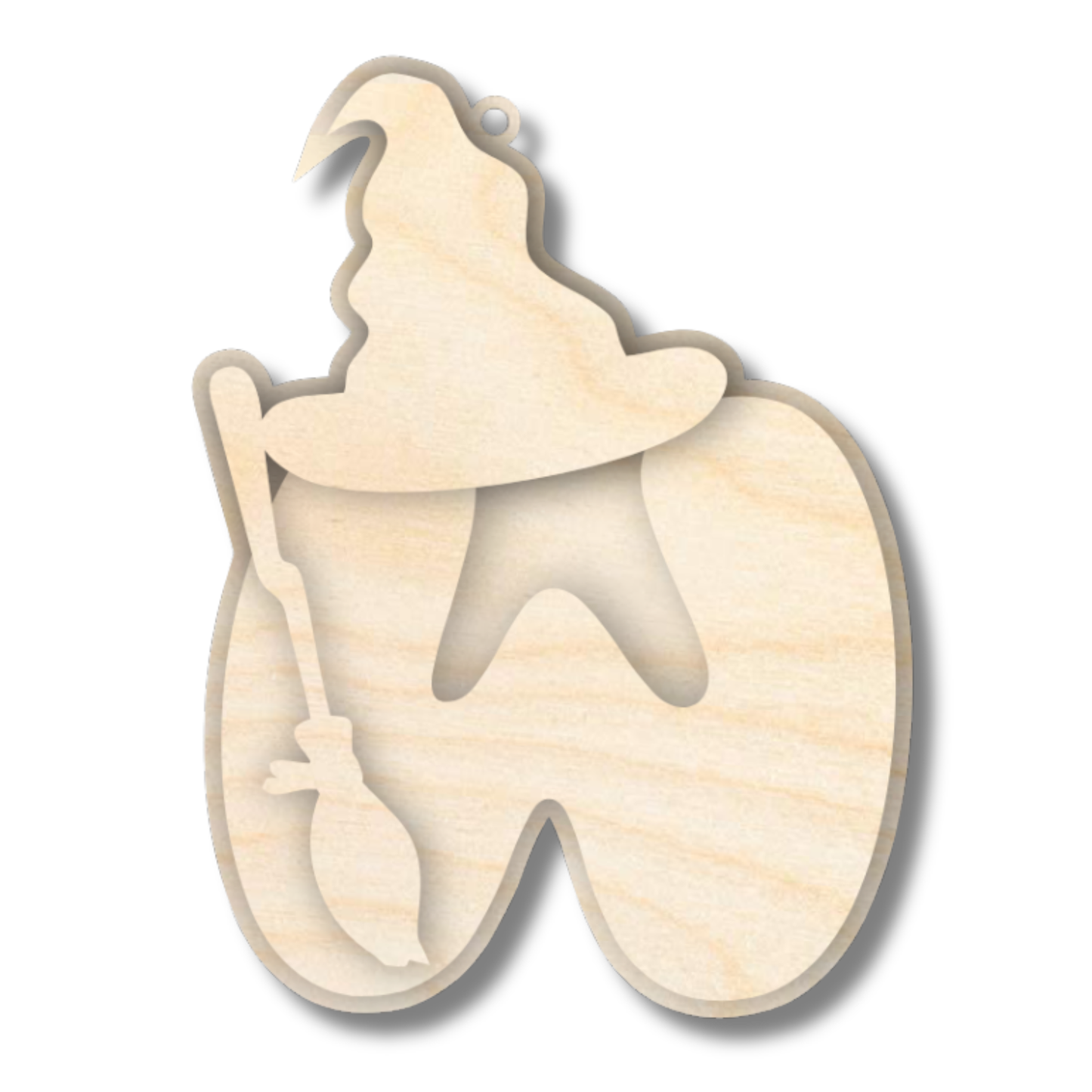 Unfinished Wood Layered Letter Halloween Witch Tags | A-Z | 3 Piece | 6" Tall | 1/8" Wood | Wood Craft DIY