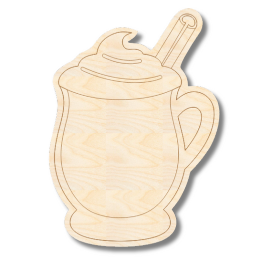 Unfinished Wood Etched Hot Cider Shape | Paint By Line Crafts | up to 30" DIY