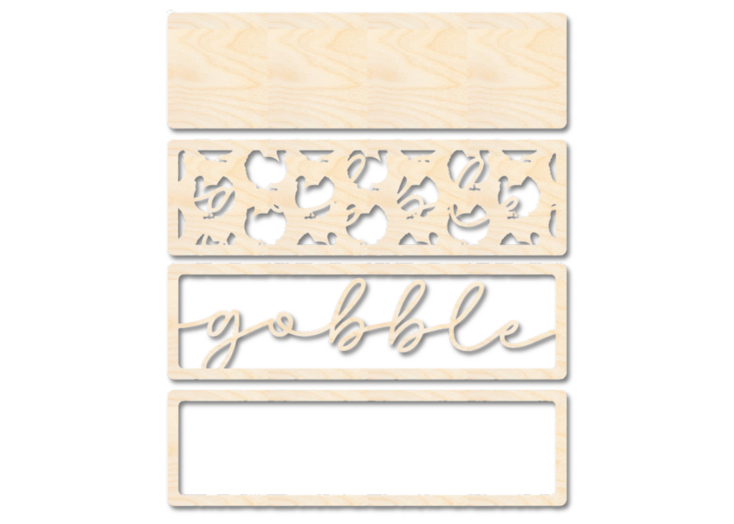 Unfinished Wood Layered Gobble Turkey Sign | 4 Layers | up to 46"