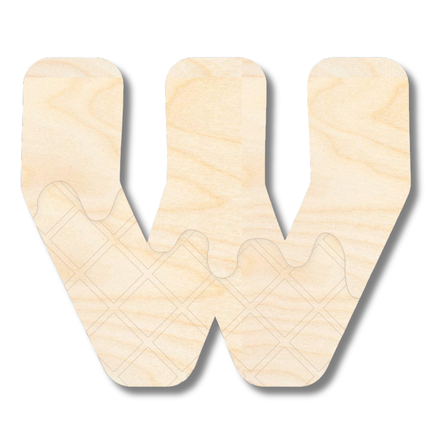 Unfinished Wood Layered Etched Themed Letters | Ice Cream | A-Z | 2 Piece | up to 24"