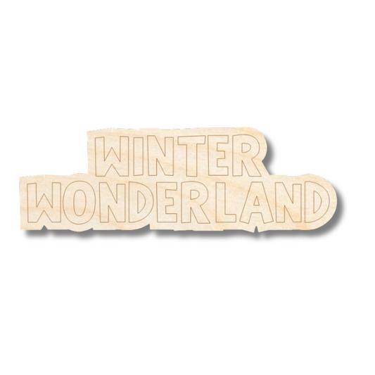 Unfinished Wood Etched Winter Wonderland Shape | Paint By Line Crafts | up to 30" DIY