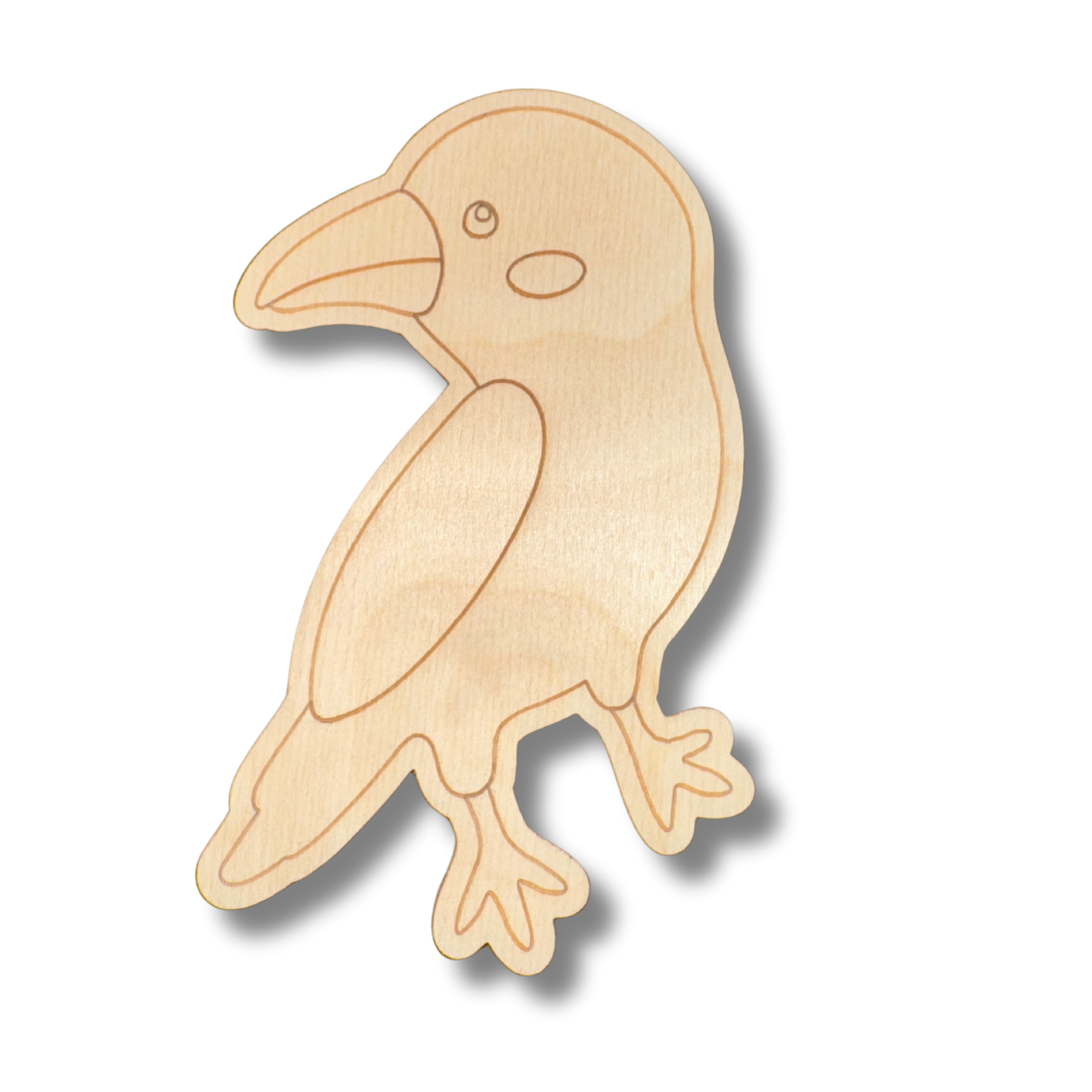 Unfinished Wood Etched Crow Shape | Paint By Line Crafts | up to 30" DIY