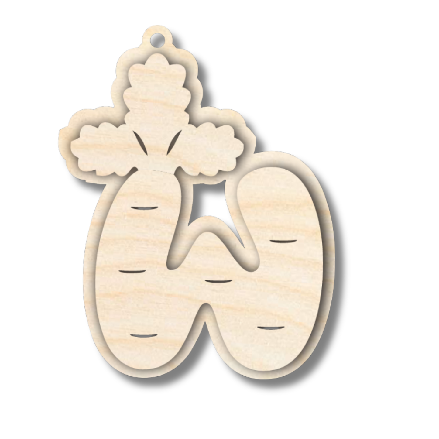 Unfinished Wood Layered Letter Carrot Tags | A-Z | 3 Piece | 6" Tall | 1/8" Wood | Wood Craft DIY