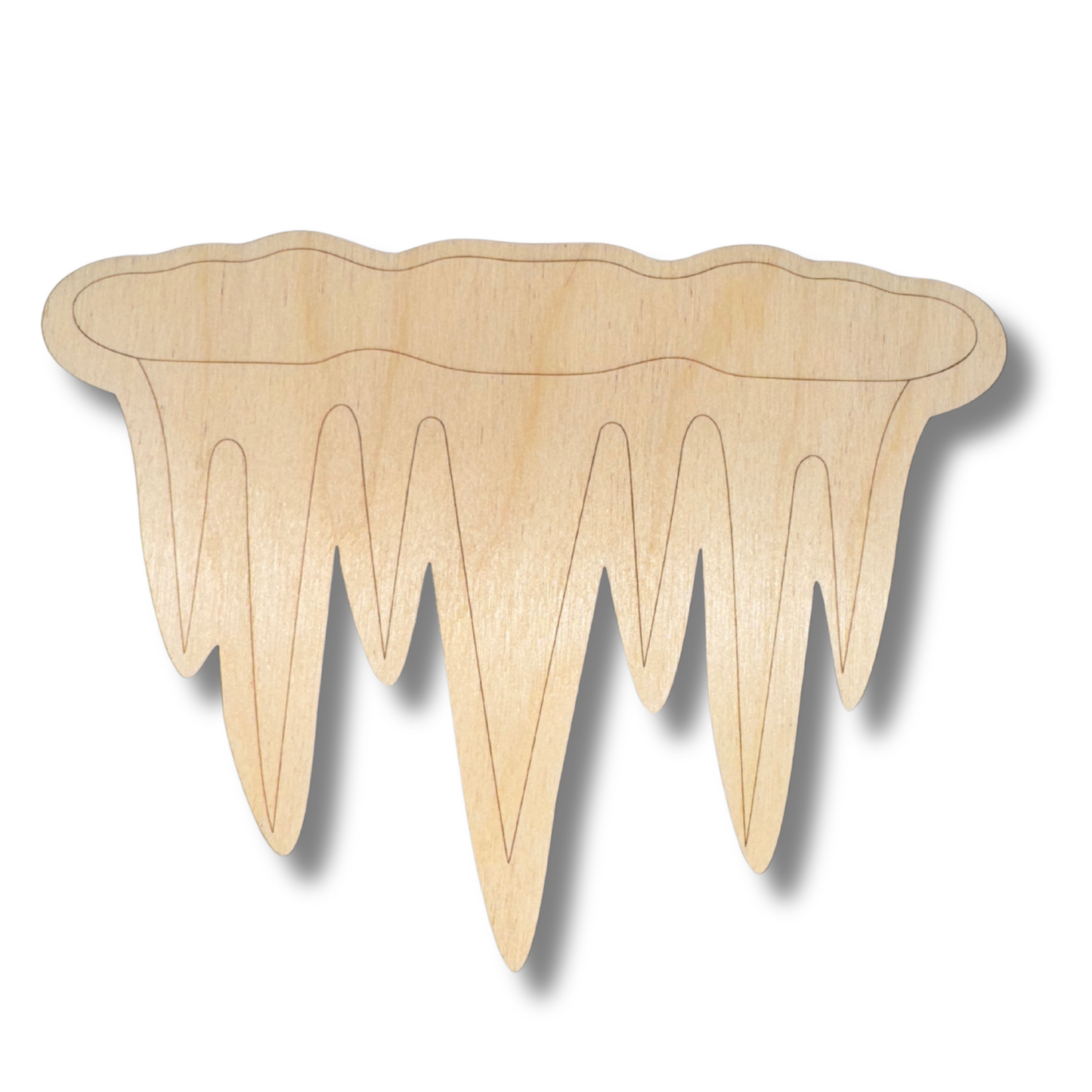 Unfinished Wood Etched Icicle Shape | Paint By Line Crafts | up to 30" DIY