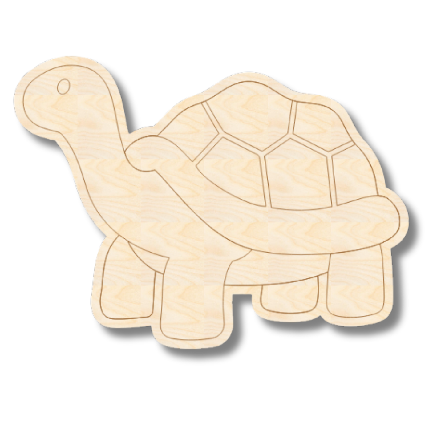 Unfinished Wood Etched Tortoise Shape | Paint By Line Crafts | up to 30" DIY