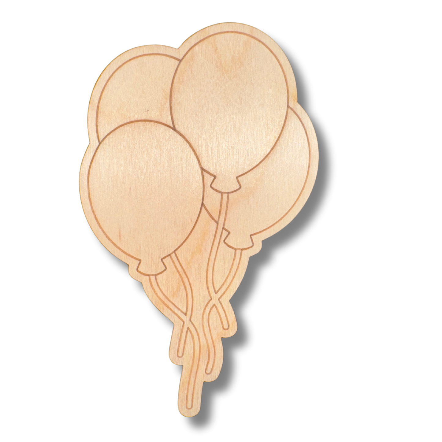 Unfinished Wood Etched Birthday Balloons Shape | Paint By Line Crafts | up to 30" DIY