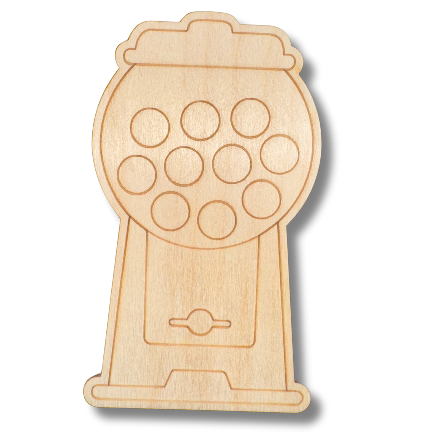 Unfinished Wood Etched Gumball Machine Shape | Paint By Line Crafts | up to 30" DIY