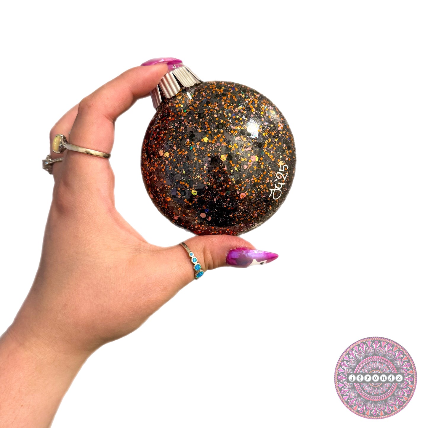 3” Halloween Mandala Glitter Ornament
