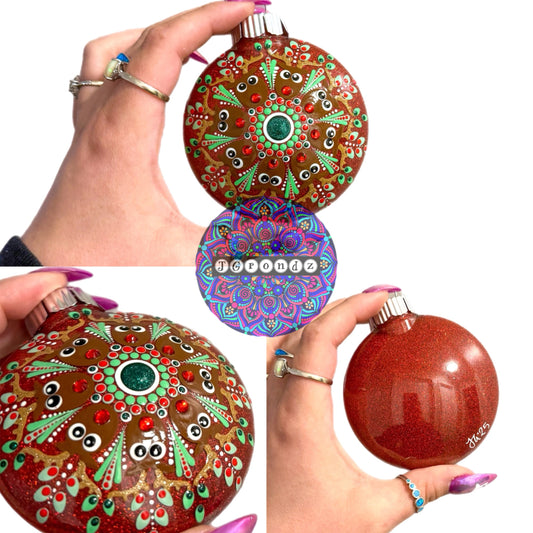 3” Rudolph Mandala Glitter Ornament