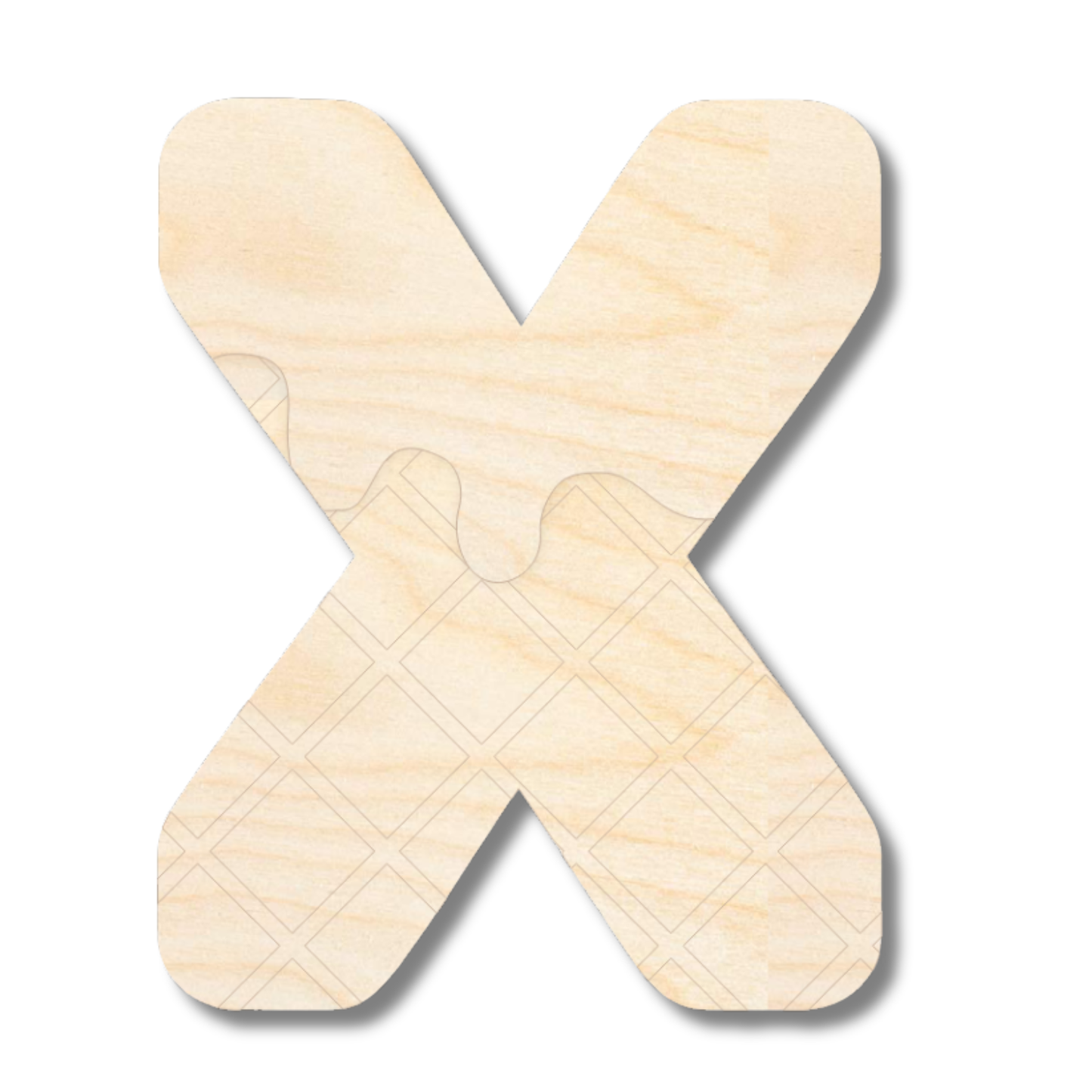 Unfinished Wood Layered Etched Themed Letters | Ice Cream | A-Z | 2 Piece | up to 24"