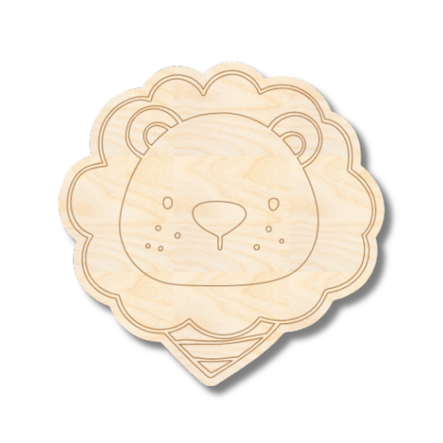Unfinished Wood Etched Lion Head Shape | Paint By Line Crafts | up to 30" DIY