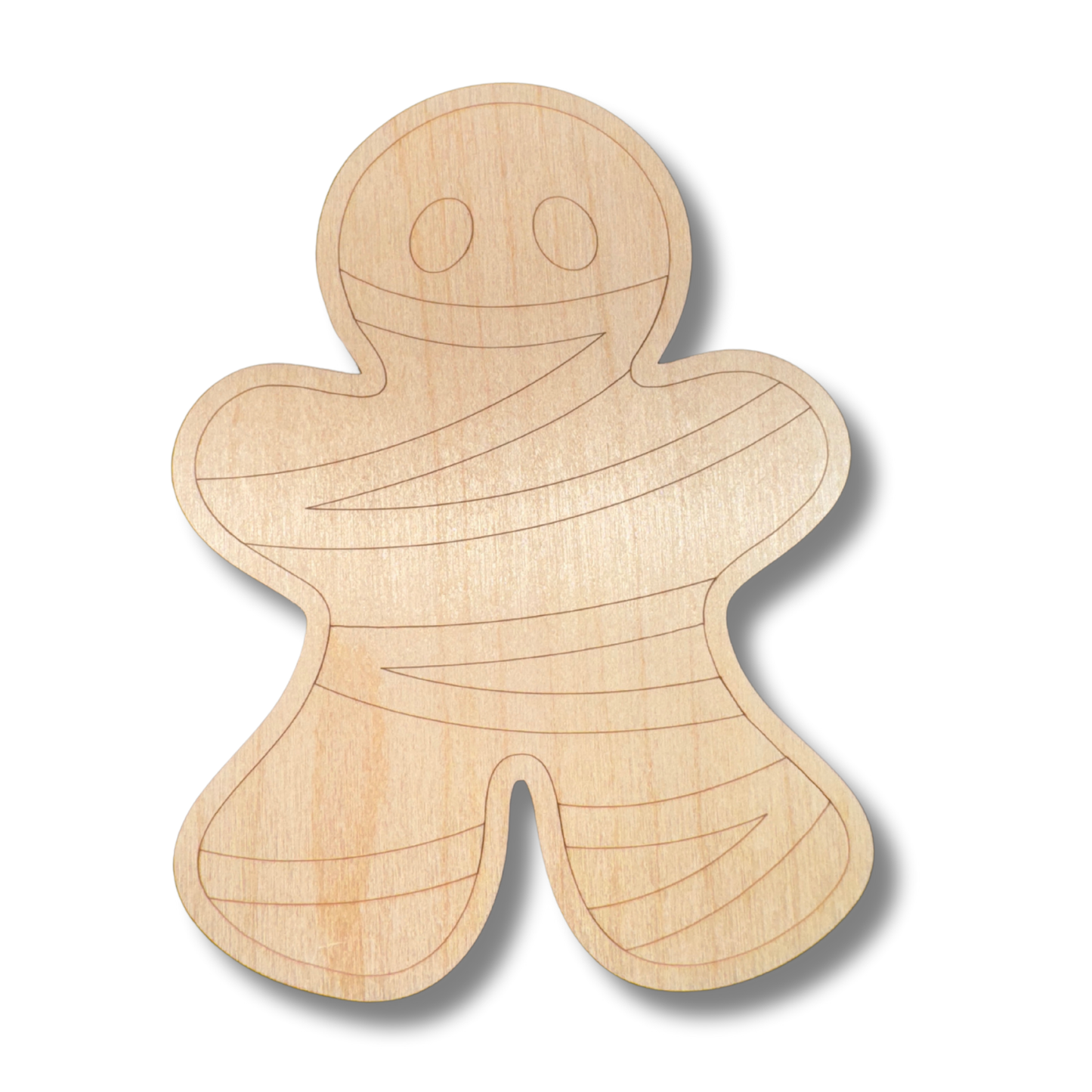 Unfinished Wood Etched Cute Mummy Shape | Paint By Line Crafts | up to 30" DIY