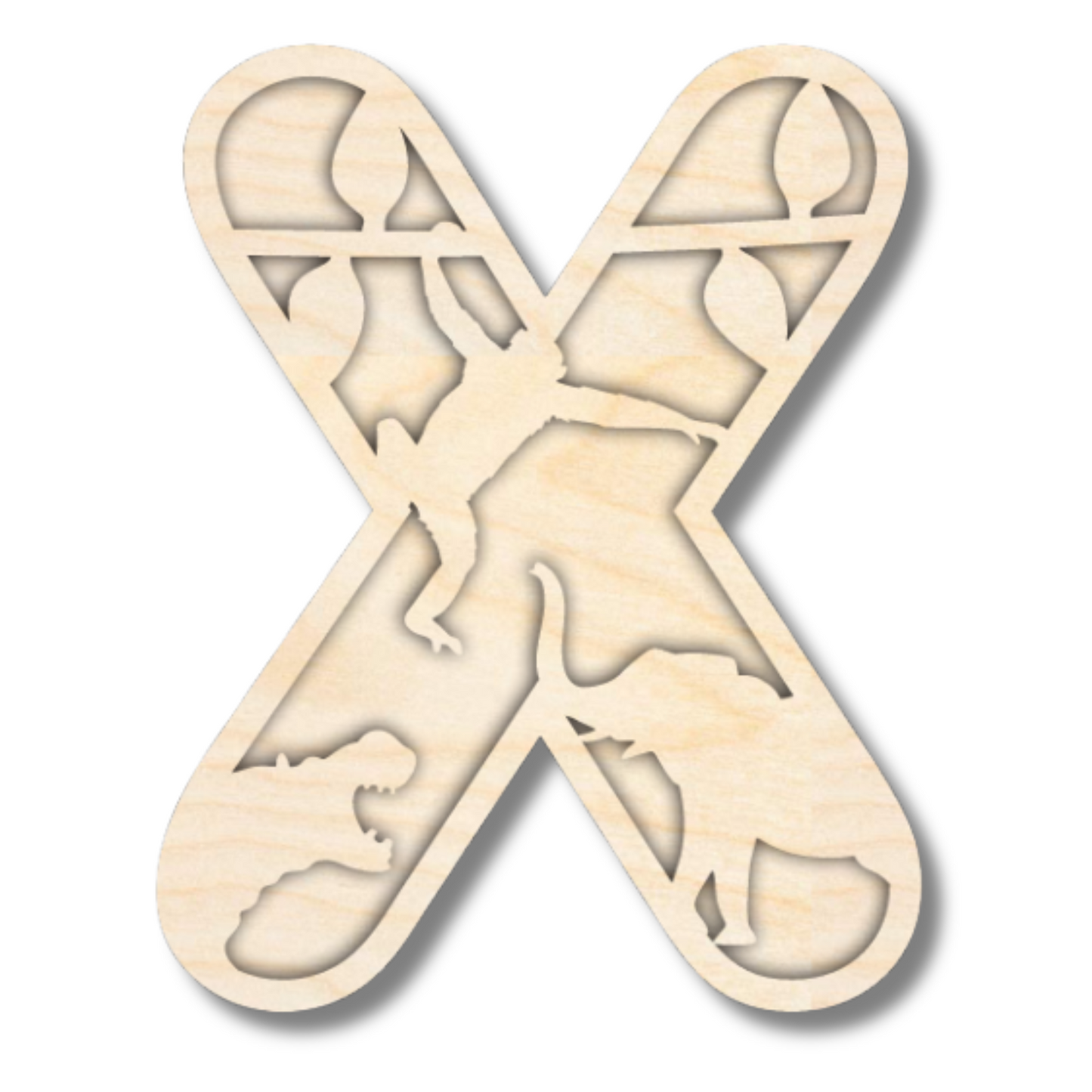 Unfinished Wood Layered Themed Letters | Jungle Animals | A-Z | 2 Piece | up to 24"