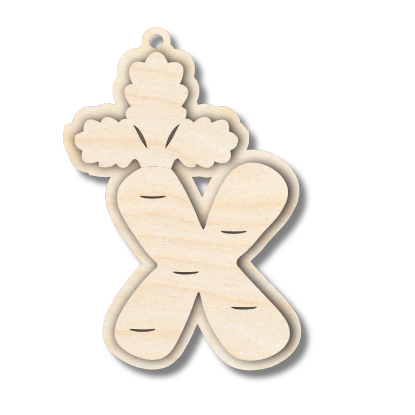 Unfinished Wood Layered Letter Carrot Tags | A-Z | 3 Piece | 6" Tall | 1/8" Wood | Wood Craft DIY