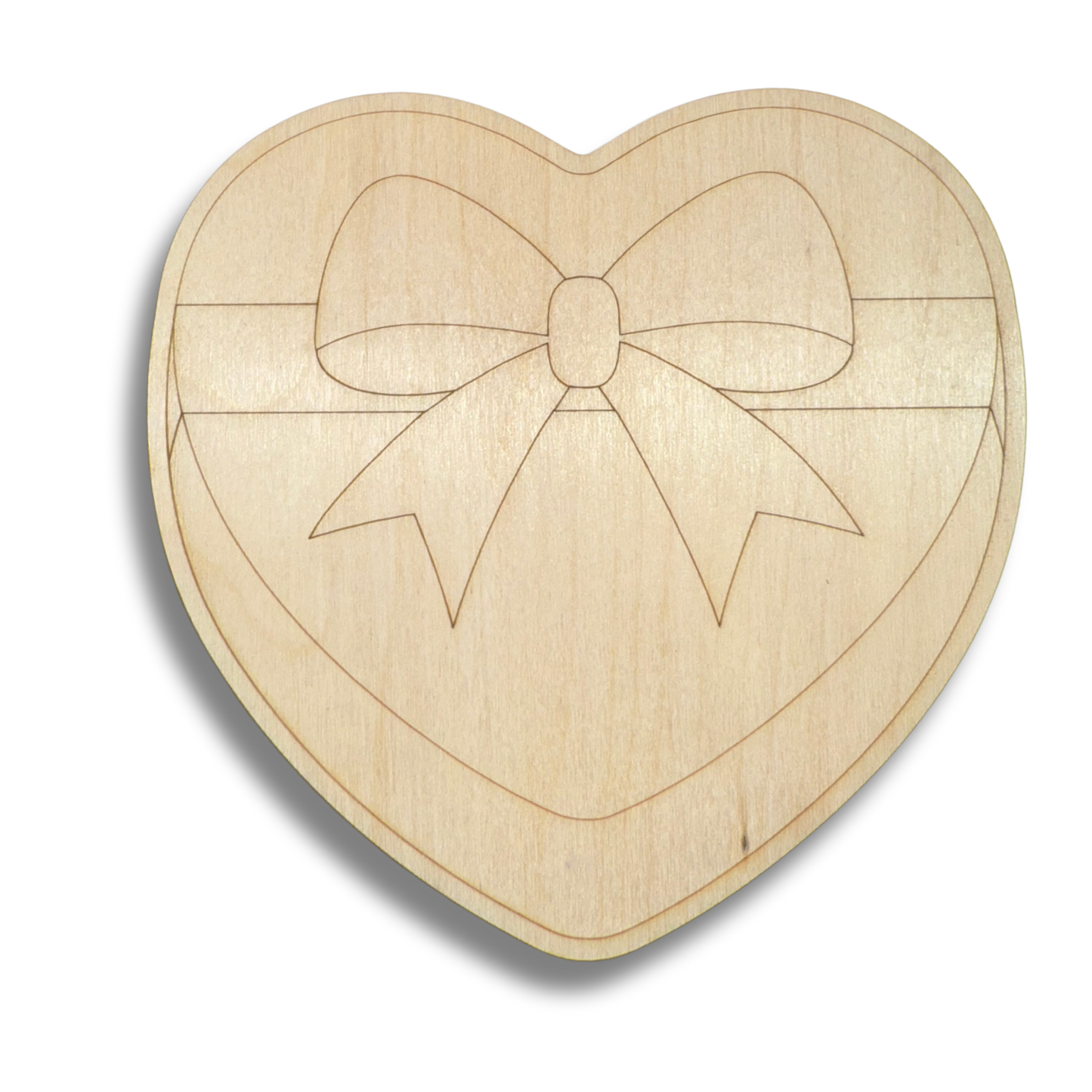 Unfinished Wood Etched Box of Chocolates Shape | Paint By Line Crafts | up to 30" DIY