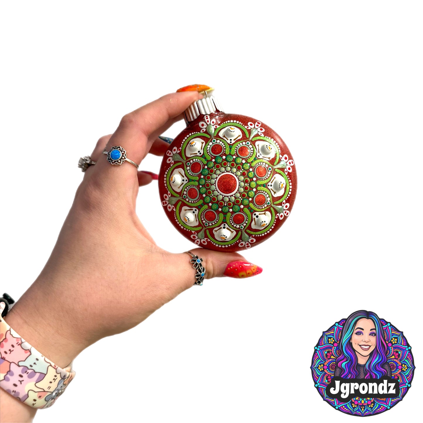 3” Melting Snowman Mandala Ornament