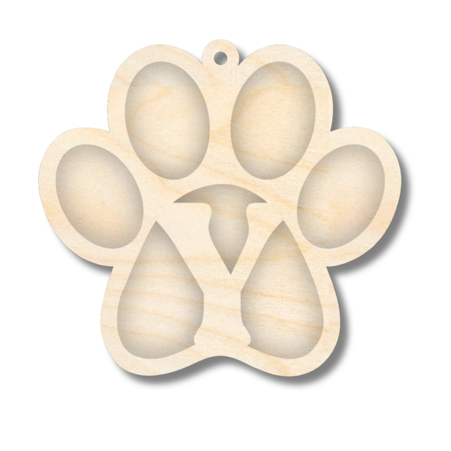 Unfinished Wood Layered Letter Paw Print Tags | A-Z | 2 Piece | 5" Wide | 1/8" Wood | Wood Craft DIY