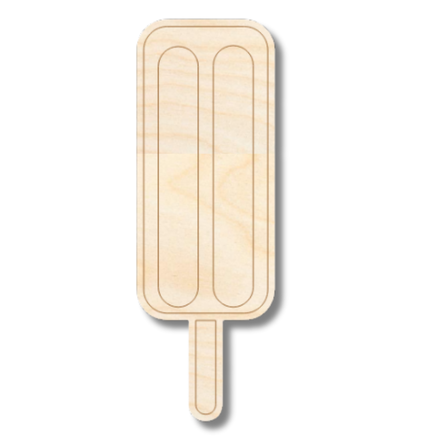Unfinished Wood Etched Popsicle Shape | Paint By Line Crafts | up to 30" DIY
