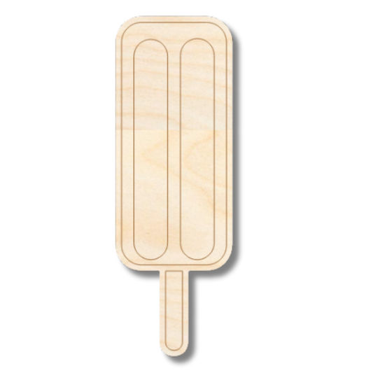 Unfinished Wood Etched Popsicle Shape | Paint By Line Crafts | up to 30" DIY