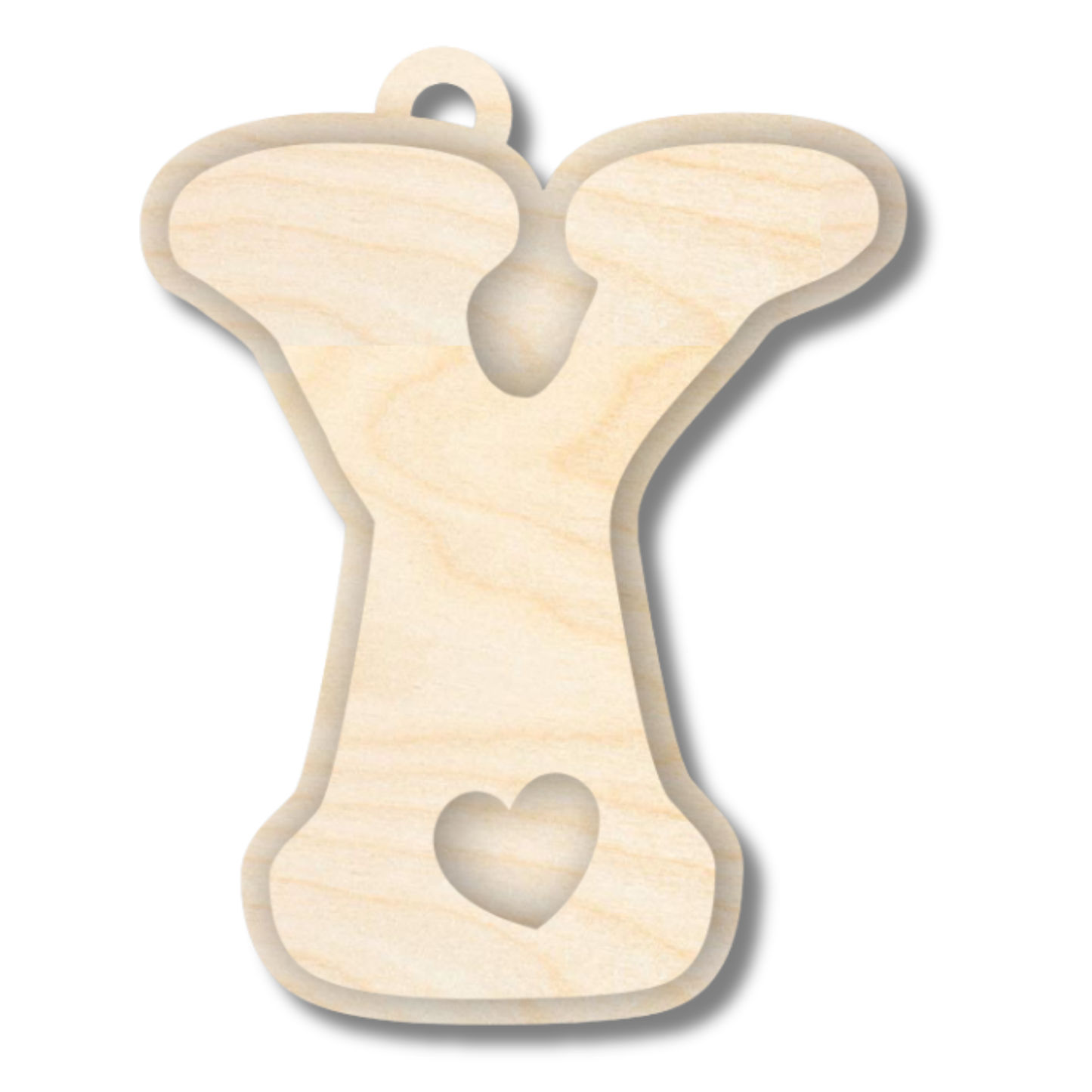 Unfinished Wood Layered Letter Valentines Tags | A-Z | 2 Piece | 6" Tall | 1/8" Wood | Wood Craft DIY