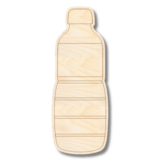 Unfinished Wood Etched Water Bottle Shape | Paint By Line Crafts | up to 30" DIY
