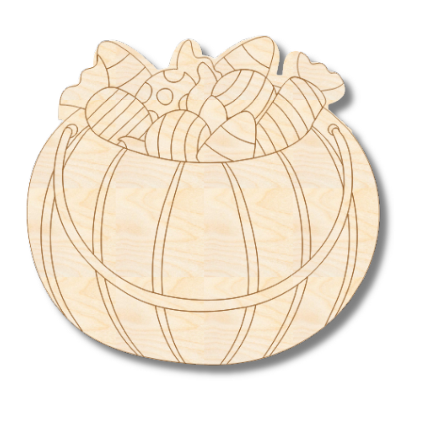 Unfinished Wood Etched Candy Bucket Shape | Paint By Line Crafts | up to 30" DIY