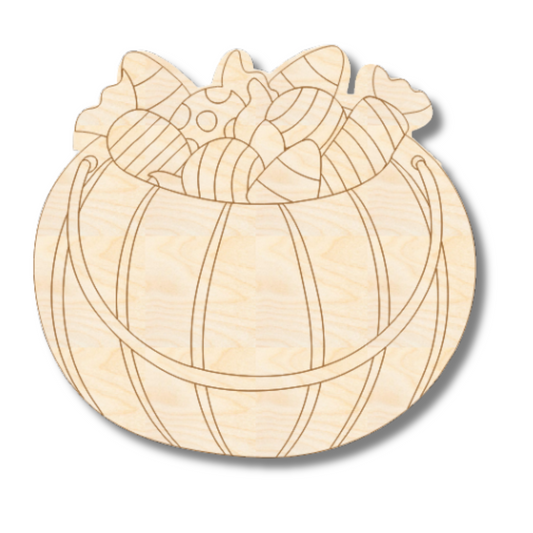 Unfinished Wood Etched Candy Bucket Shape | Paint By Line Crafts | up to 30" DIY
