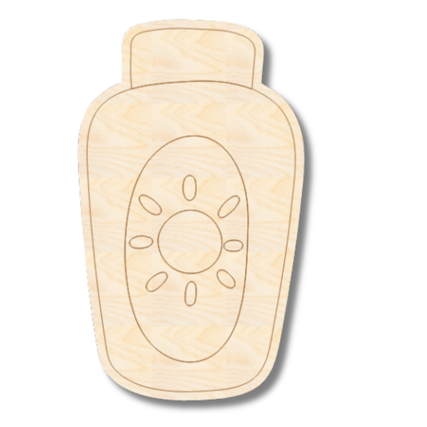 Unfinished Wood Etched Sun Screen Shape | Paint By Line Crafts | up to 30" DIY