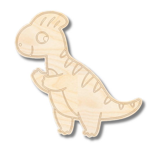 Unfinished Wood Etched Parasaurolophus Shape | Paint By Line Crafts | up to 30" DIY
